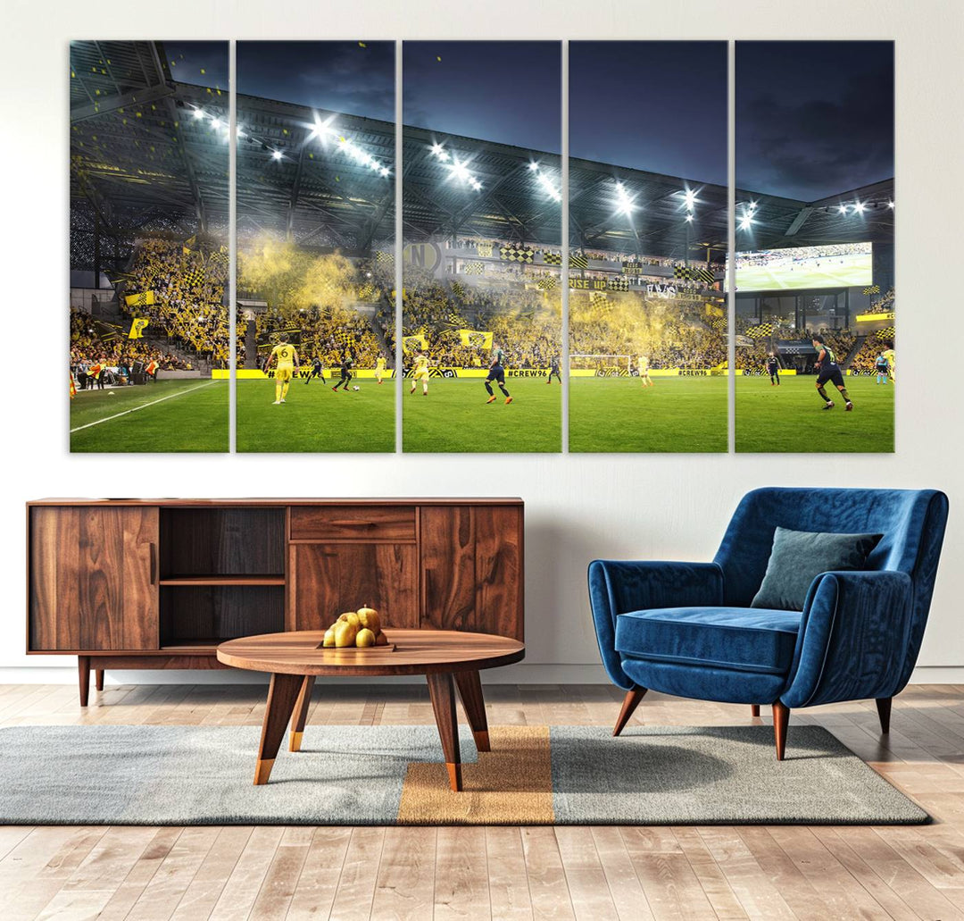 Columbus Crew Stadium Wall Art Canvas Print, Lower Field Stadium Wall Art Print for Sport Room Decor