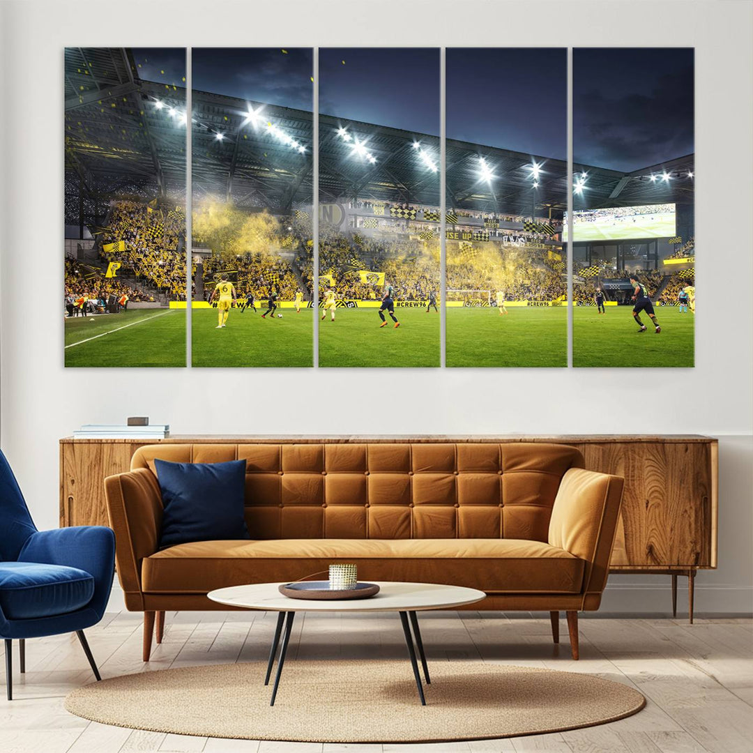 Columbus Crew Stadium Wall Art Canvas Print, Lower Field Stadium Wall Art Print for Sport Room Decor