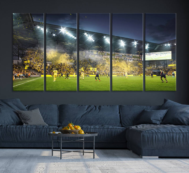 Columbus Crew Stadium Wall Art Canvas Print, Lower Field Stadium Wall Art Print for Sport Room Decor