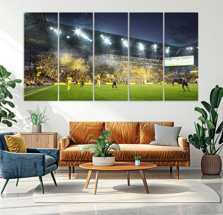 Columbus Crew Stadium Wall Art Canvas Print, Lower Field Stadium Wall Art Print for Sport Room Decor