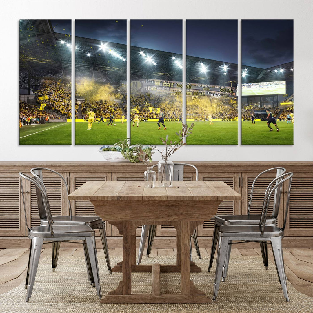 Columbus Crew Stadium Wall Art Canvas Print, Lower Field Stadium Wall Art Print for Sport Room Decor