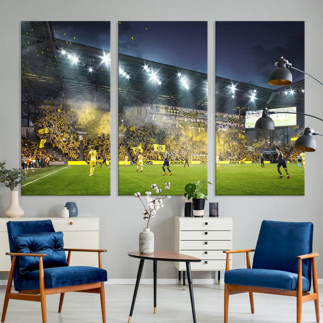 Columbus Crew Stadium Wall Art Canvas Print, Lower Field Stadium Wall Art Print for Sport Room Decor