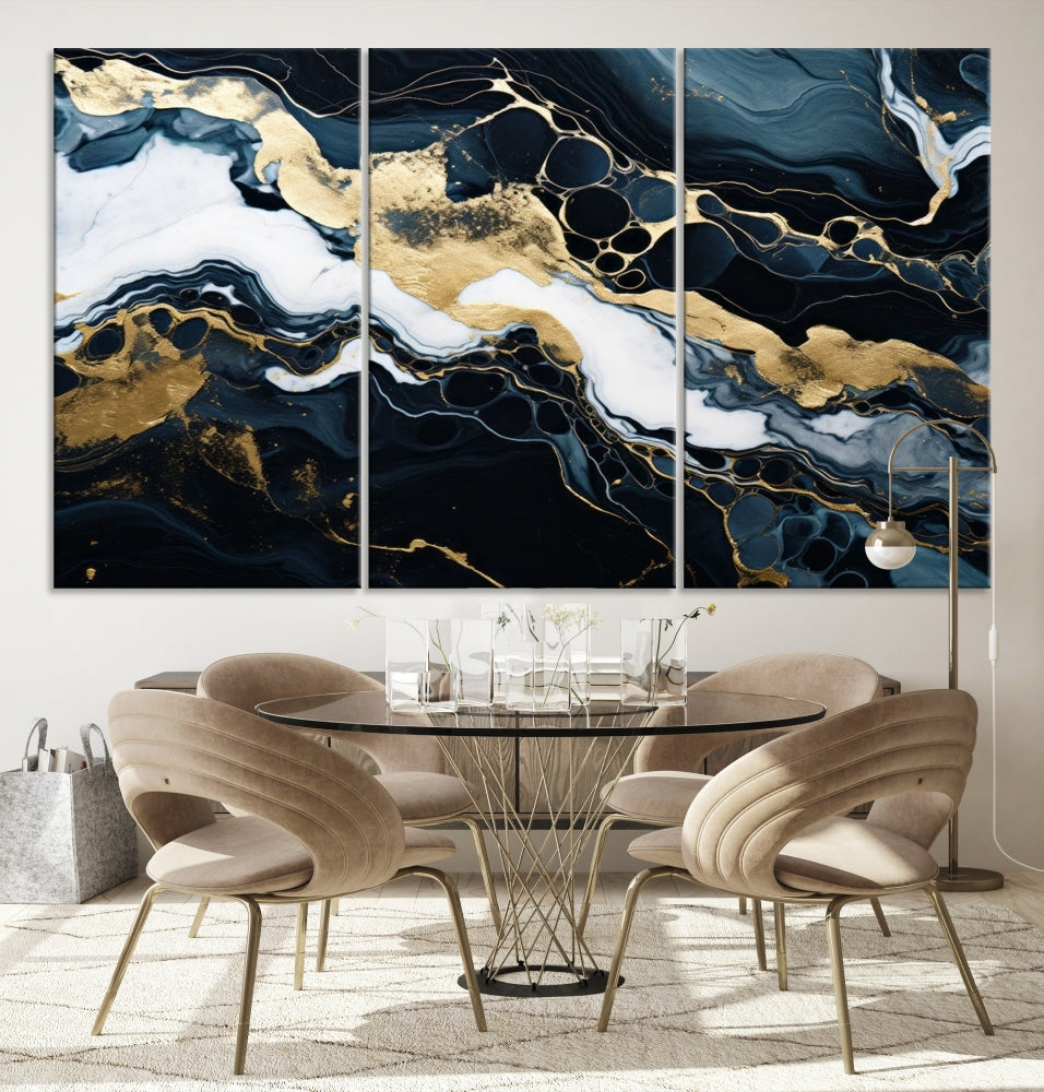 Contamporary Wall Art Abstract Painting, Printed Canvas Wall Art, Marble Decor, Large Framed Print Set of Panel