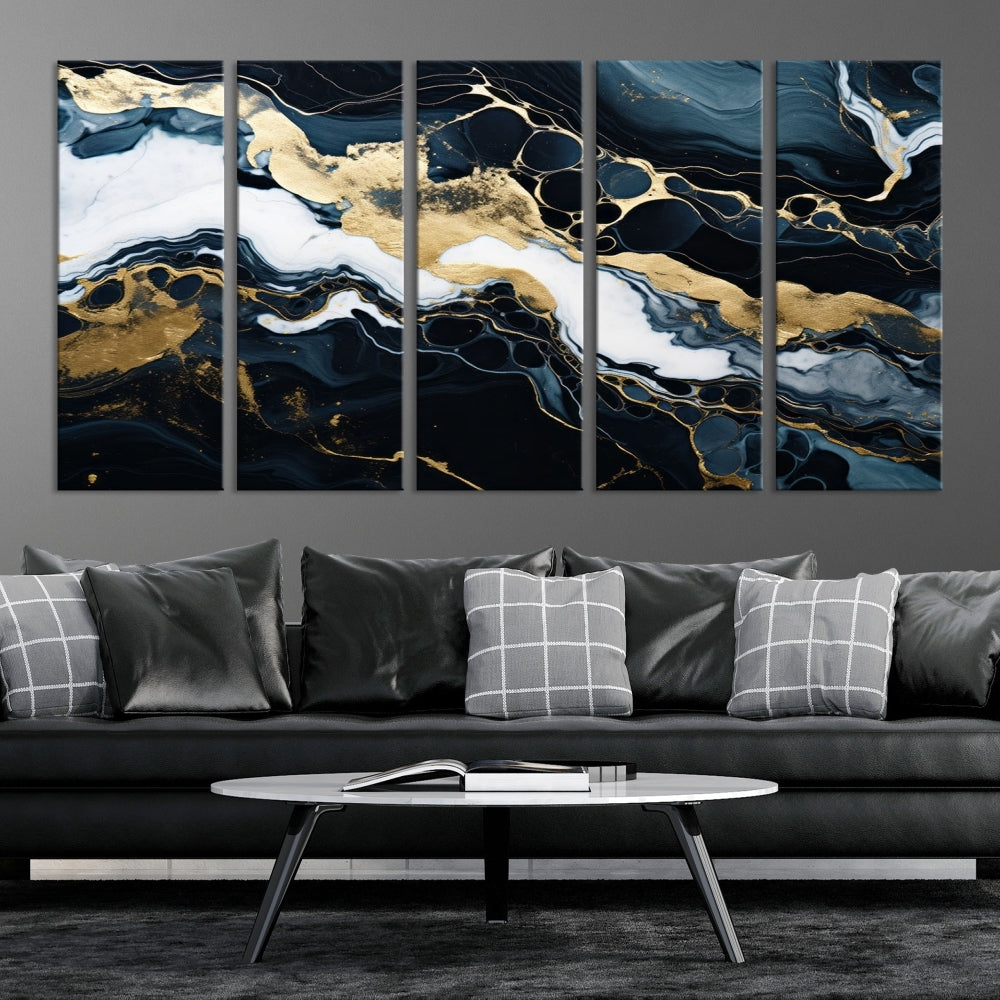 Contamporary Wall Art Abstract Painting, Printed Canvas Wall Art, Marble Decor, Large Framed Print Set of Panel