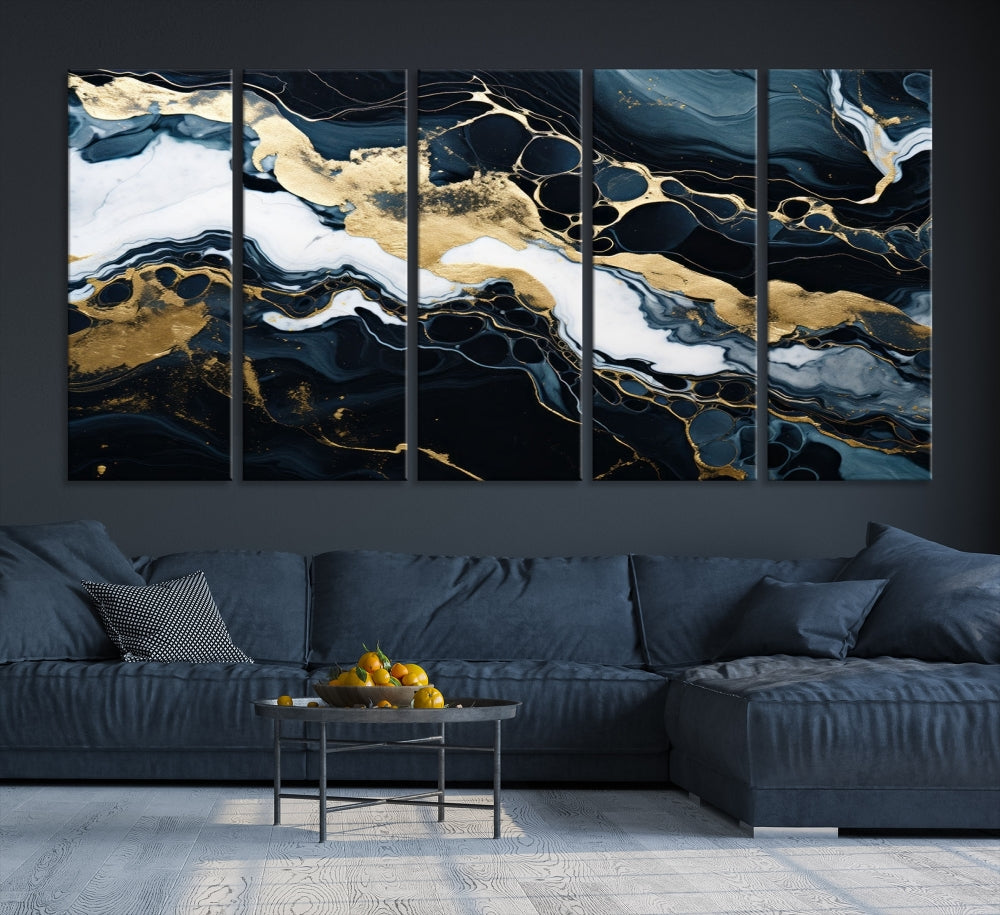 Contamporary Wall Art Abstract Painting, Printed Canvas Wall Art, Marble Decor, Large Framed Print Set of Panel