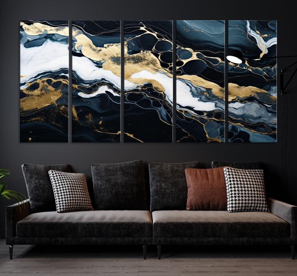 Contamporary Wall Art Abstract Painting, Printed Canvas Wall Art, Marble Decor, Large Framed Print Set of Panel