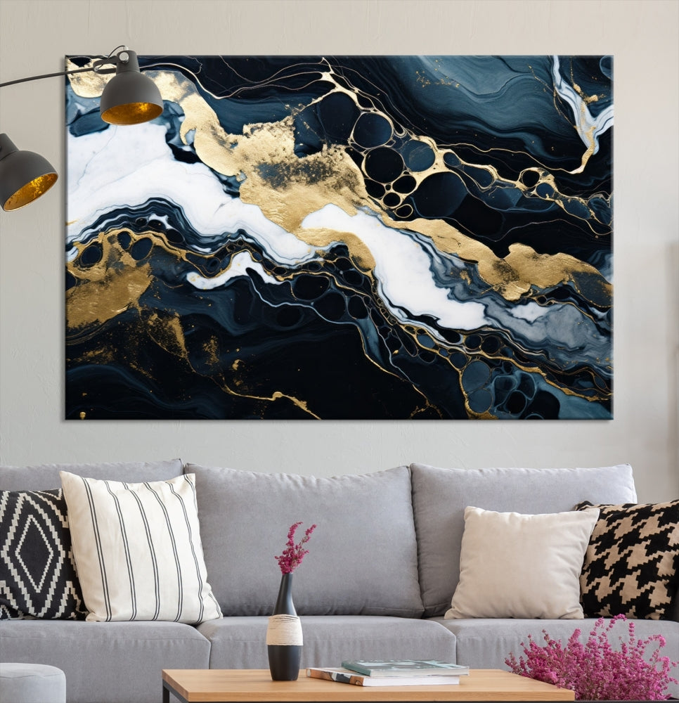 Contamporary Wall Art Abstract Painting, Printed Canvas Wall Art, Marble Decor, Large Framed Print Set of Panel