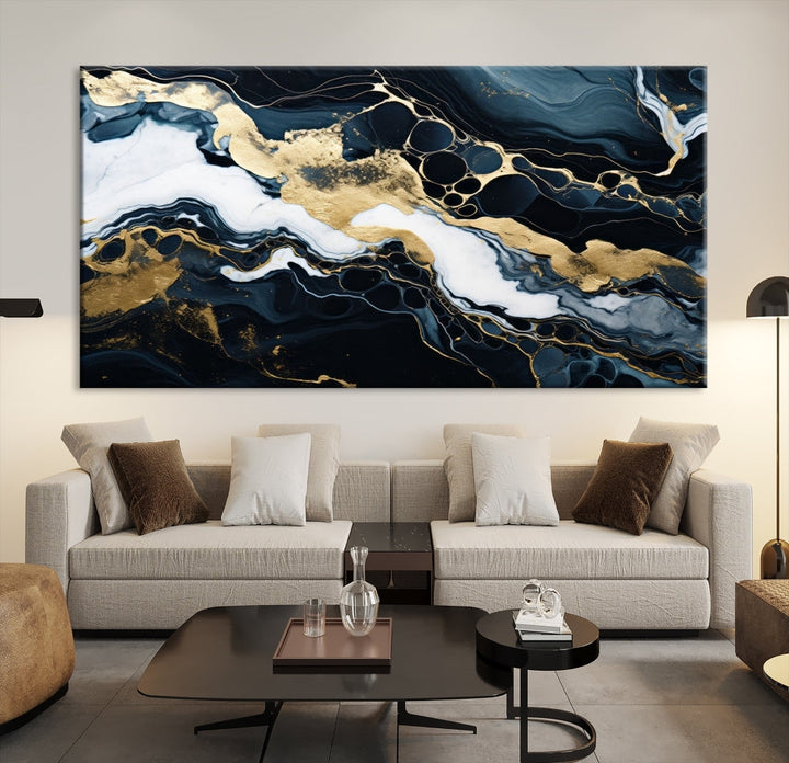 Contamporary Wall Art Abstract Painting, Printed Canvas Wall Art, Marble Decor, Large Framed Print Set of Panel