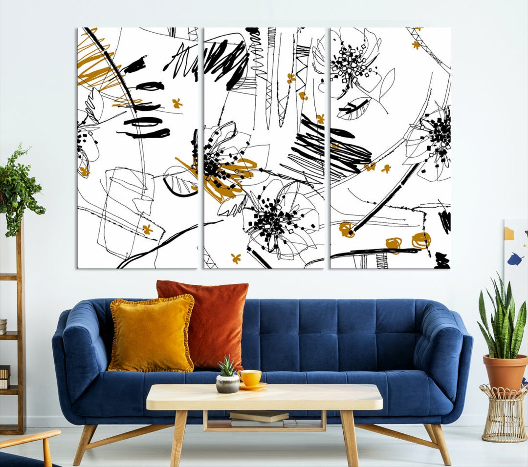 Contemporary Abstract Painting on Canvas Wall Art Print Framed Large Wall Decor