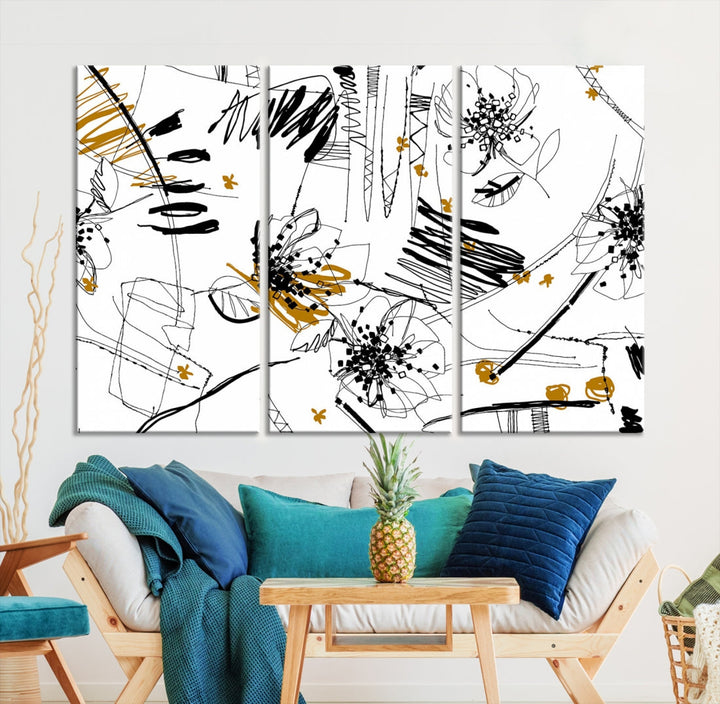 Contemporary Abstract Painting on Canvas Wall Art Print Framed Large Wall Decor