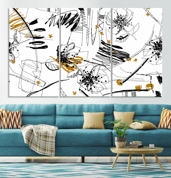 Contemporary Abstract Painting on Canvas Wall Art Print Framed Large Wall Decor