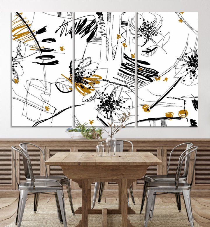 Contemporary Abstract Painting on Canvas Wall Art Print Framed Large Wall Decor