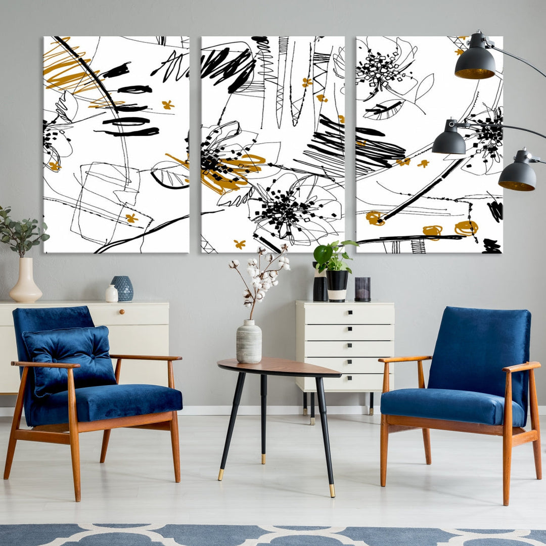 Contemporary Abstract Painting on Canvas Wall Art Print Framed Large Wall Decor