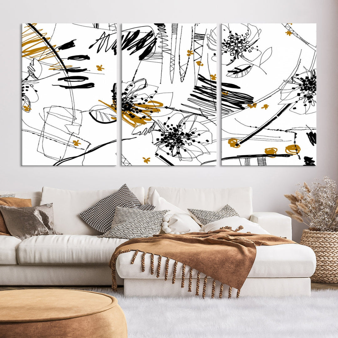 Contemporary Abstract Painting on Canvas Wall Art Print Framed Large Wall Decor