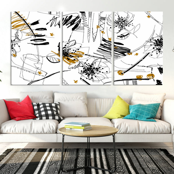 Contemporary Abstract Painting on Canvas Wall Art Print Framed Large Wall Decor