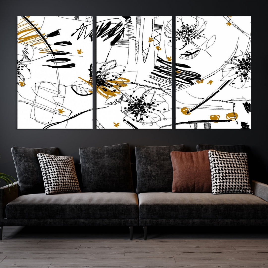 Contemporary Abstract Painting on Canvas Wall Art Print Framed Large Wall Decor