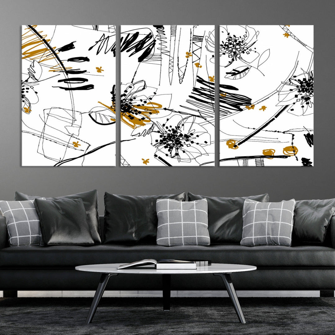 Contemporary Abstract Painting on Canvas Wall Art Print Framed Large Wall Decor