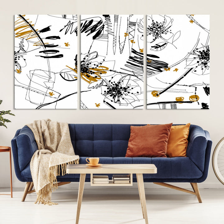 Contemporary Abstract Painting on Canvas Wall Art Print Framed Large Wall Decor