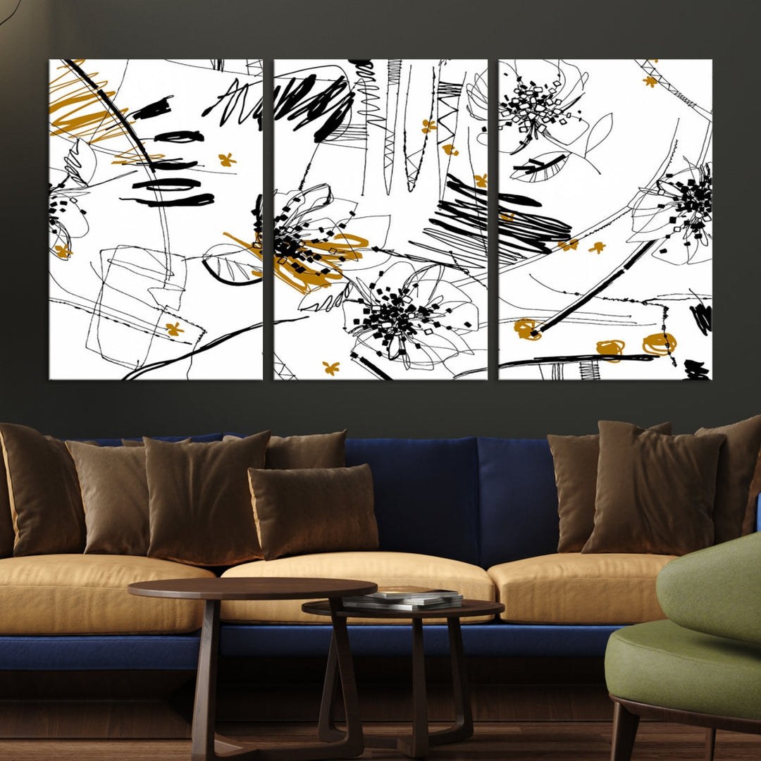 Contemporary Abstract Painting on Canvas Wall Art Print Framed Large Wall Decor