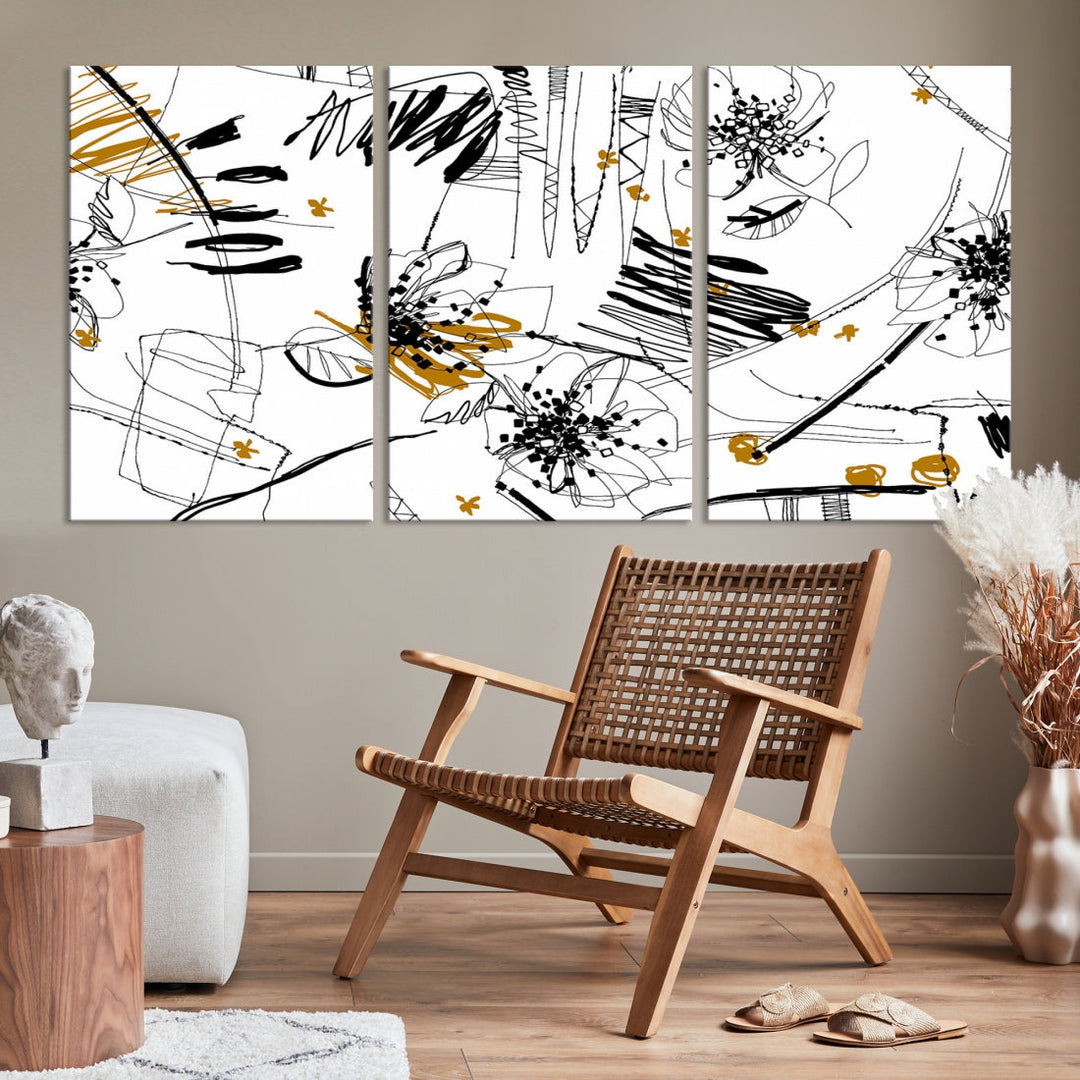 Contemporary Abstract Painting on Canvas Wall Art Print Framed Large Wall Decor