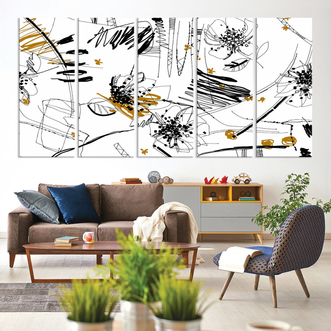 Contemporary Abstract Painting on Canvas Wall Art Print Framed Large Wall Decor