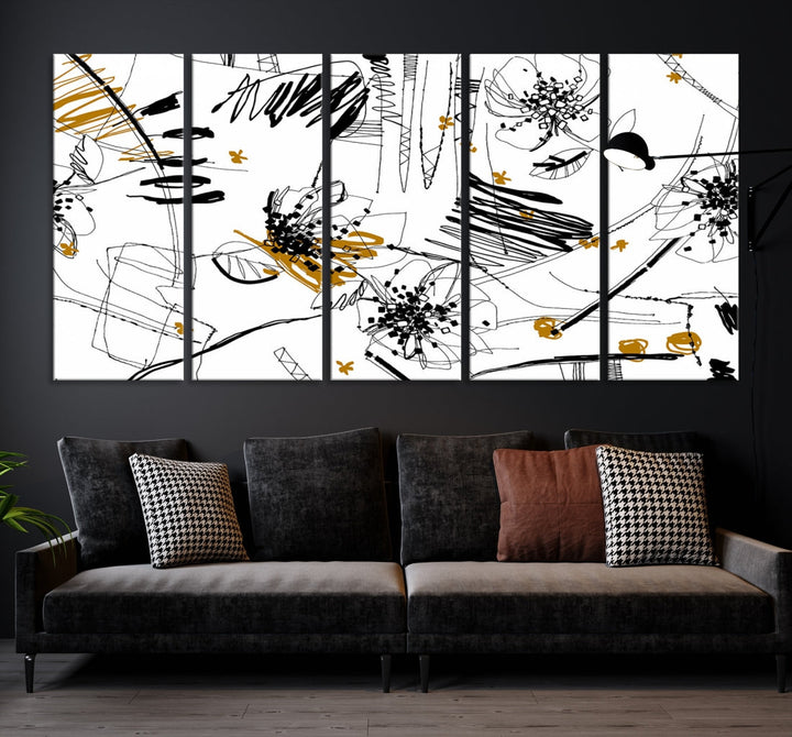 Contemporary Abstract Painting on Canvas Wall Art Print Framed Large Wall Decor