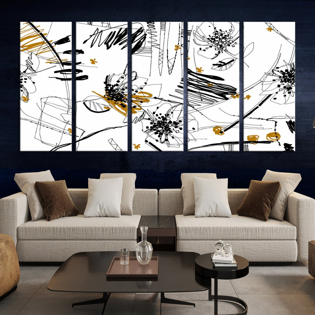 Contemporary Abstract Painting on Canvas Wall Art Print Framed Large Wall Decor