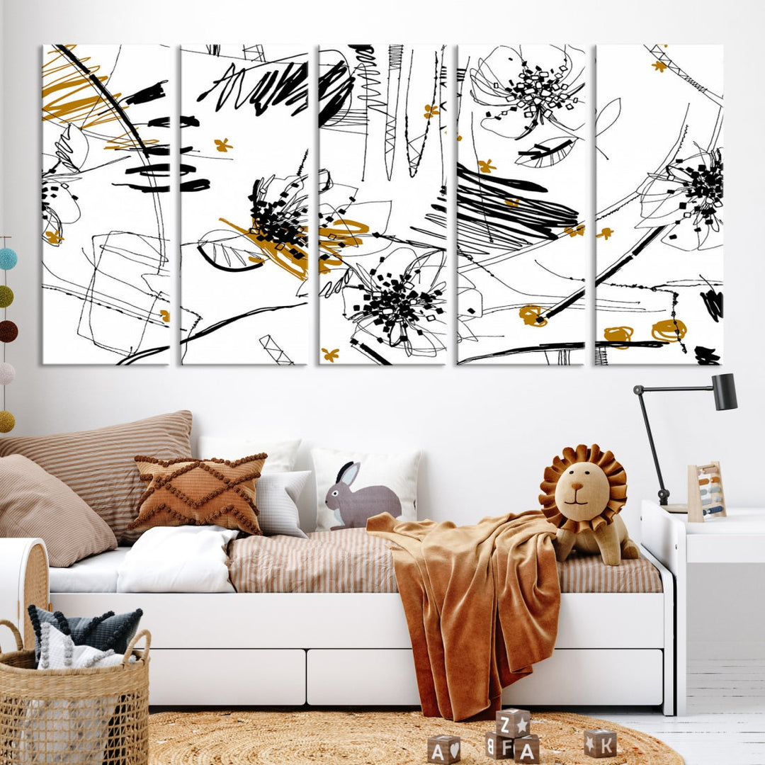 Contemporary Abstract Painting on Canvas Wall Art Print Framed Large Wall Decor