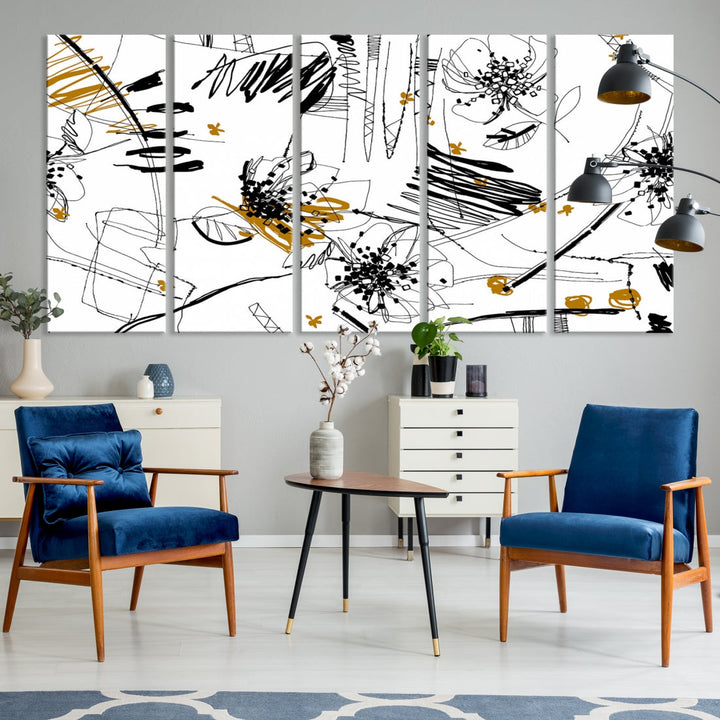 Contemporary Abstract Painting on Canvas Wall Art Print Framed Large Wall Decor