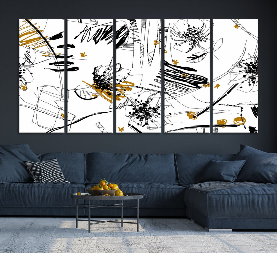 Contemporary Abstract Painting on Canvas Wall Art Print Framed Large Wall Decor