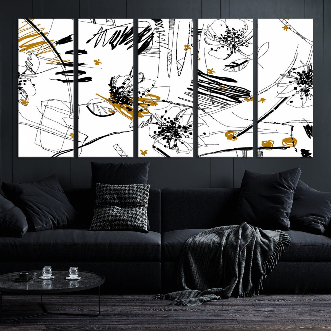 Contemporary Abstract Painting on Canvas Wall Art Print Framed Large Wall Decor