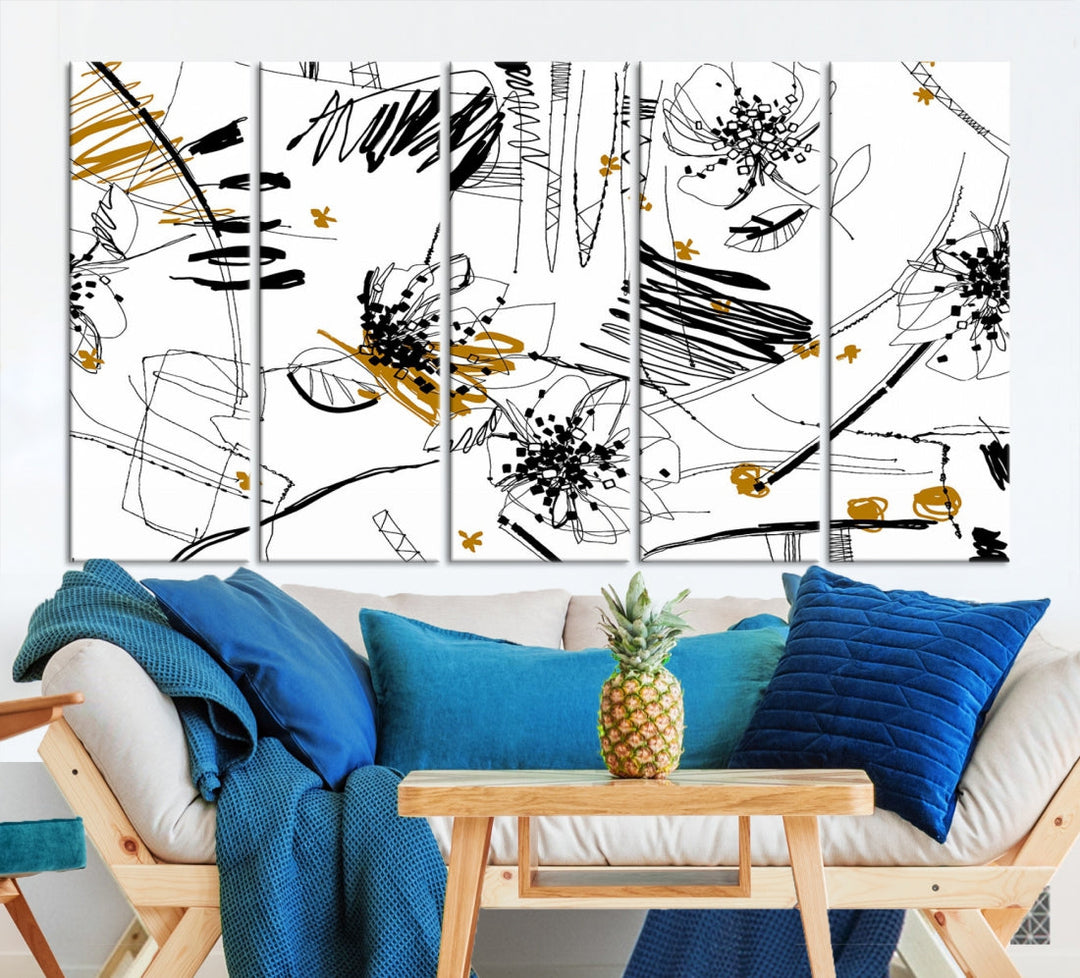 Contemporary Abstract Painting on Canvas Wall Art Print Framed Large Wall Decor