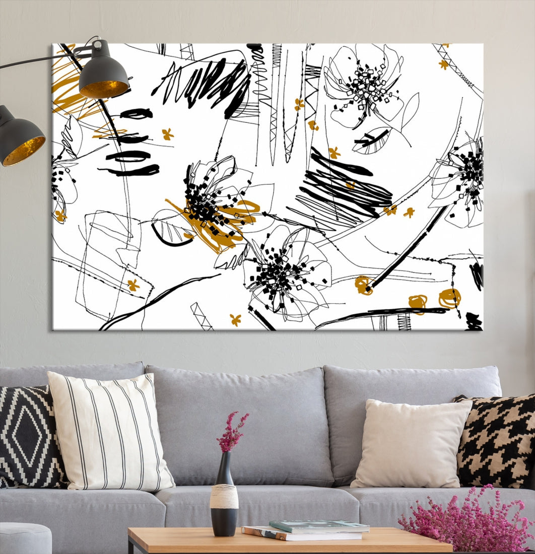 Contemporary Abstract Painting on Canvas Wall Art Print Framed Large Wall Decor