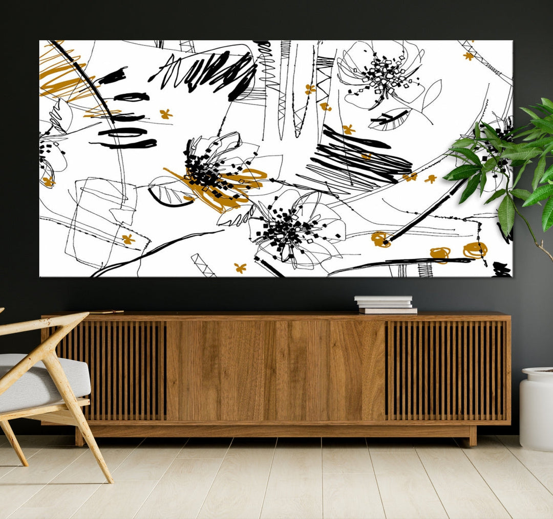 Contemporary Abstract Painting on Canvas Wall Art Print Framed Large Wall Decor