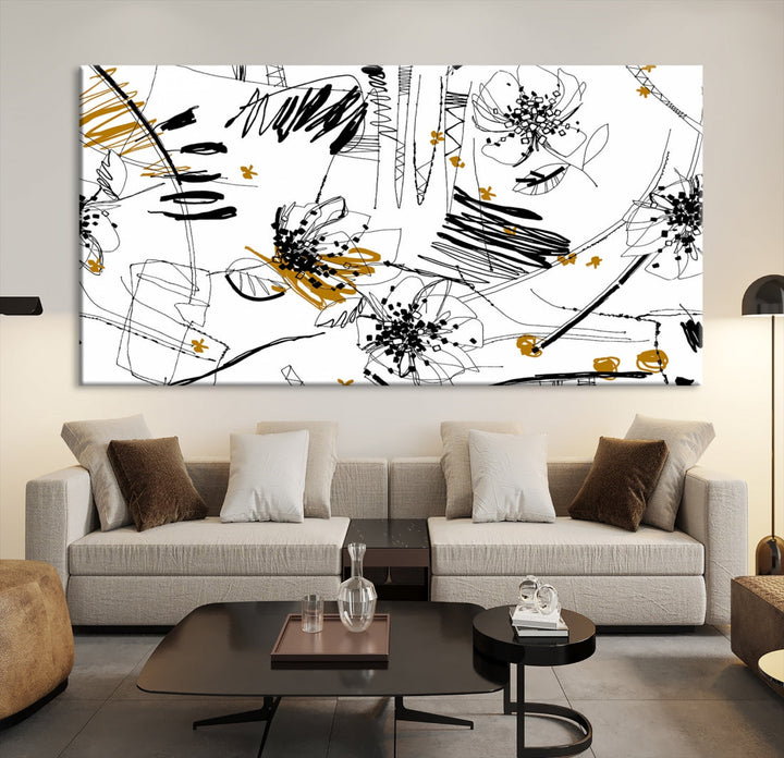 Contemporary Abstract Painting on Canvas Wall Art Print Framed Large Wall Decor