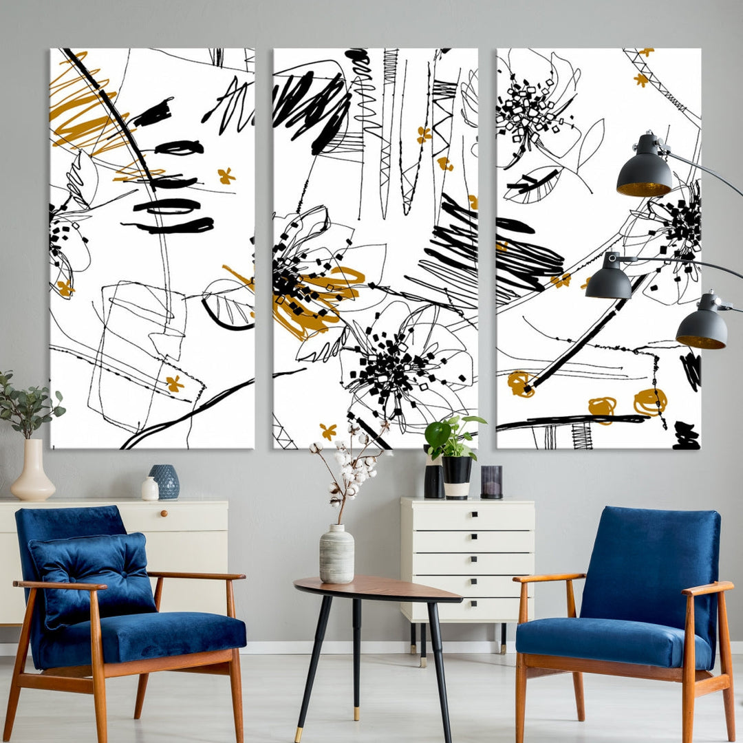 Contemporary Abstract Painting on Canvas Wall Art Print Framed Large Wall Decor