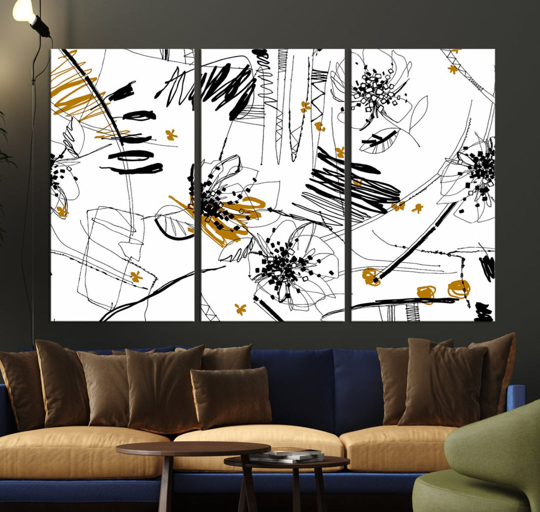 Contemporary Abstract Painting on Canvas Wall Art Print Framed Large Wall Decor