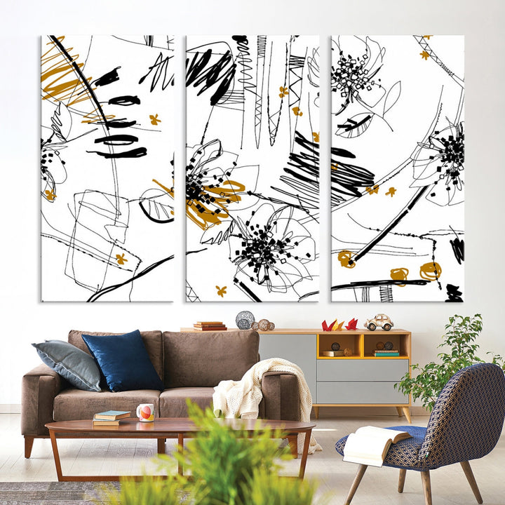 Contemporary Abstract Painting on Canvas Wall Art Print Framed Large Wall Decor