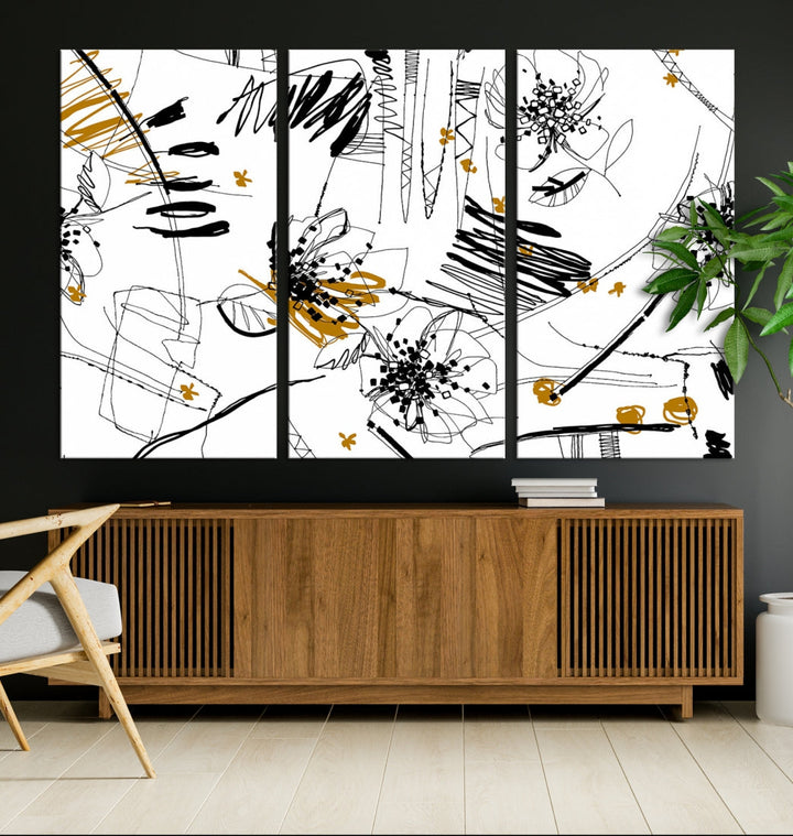 Contemporary Abstract Painting on Canvas Wall Art Print Framed Large Wall Decor