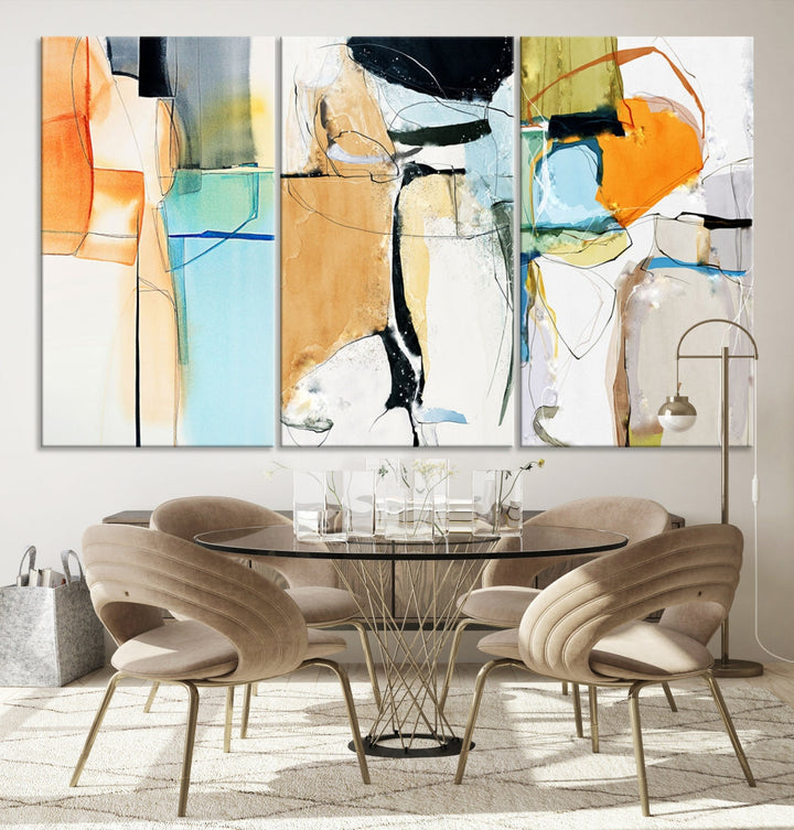 Contemporary Boho Style Abstract Canvas Wall Art Print