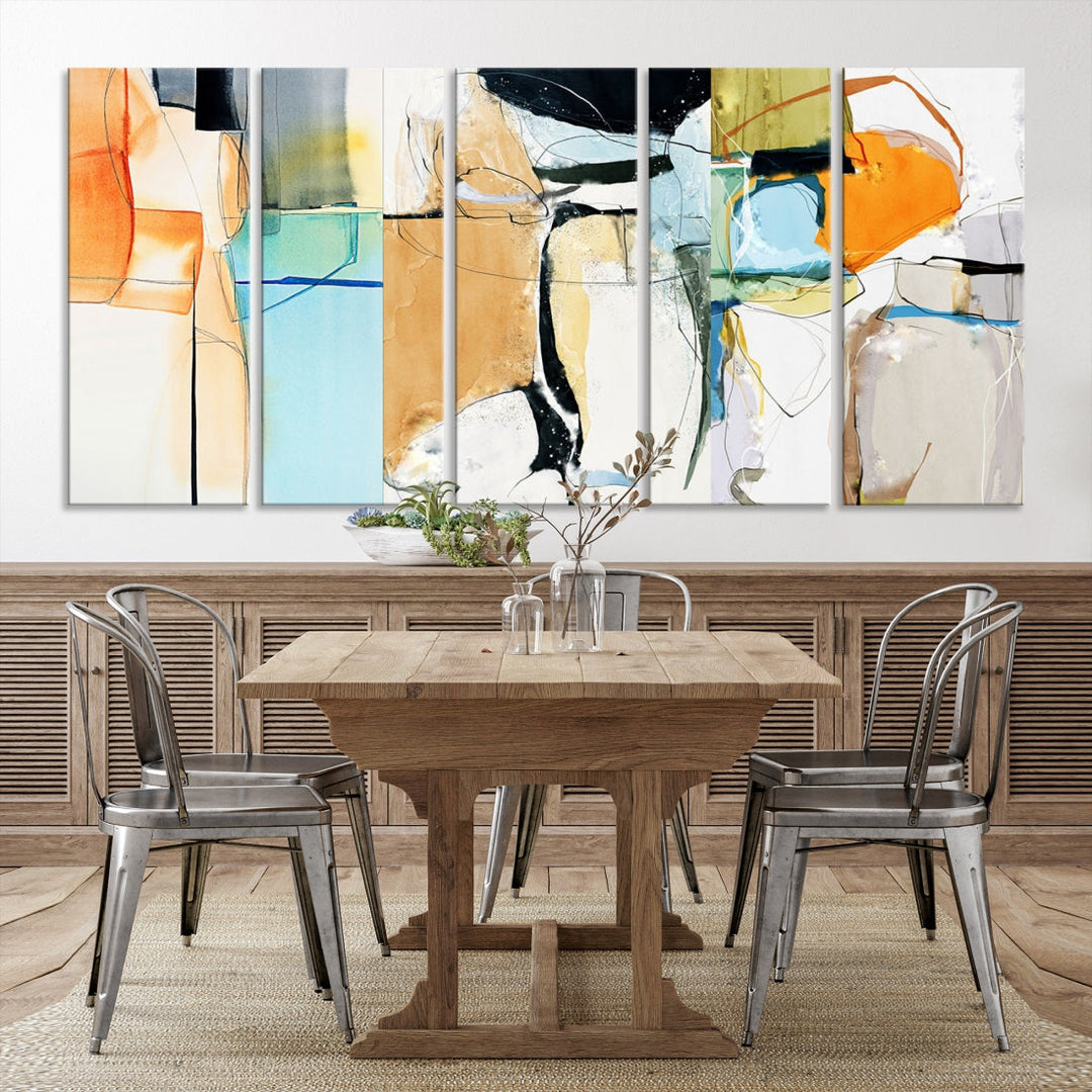 Contemporary Boho Style Abstract Canvas Wall Art Print