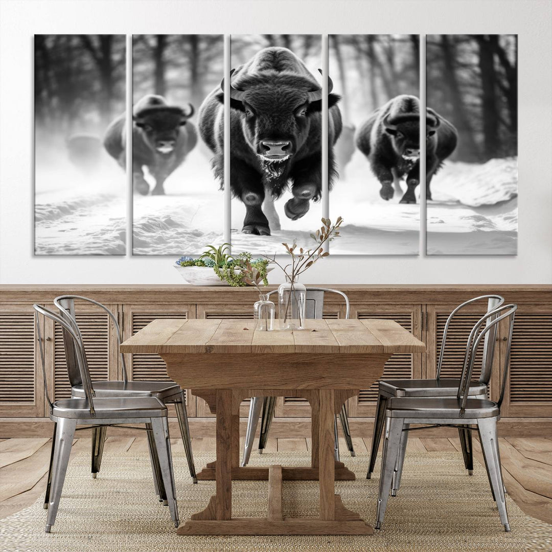 Cow Bighorn Wall Art Canvas Print, Longhorn Texas Large Cow Animal Canvas Print