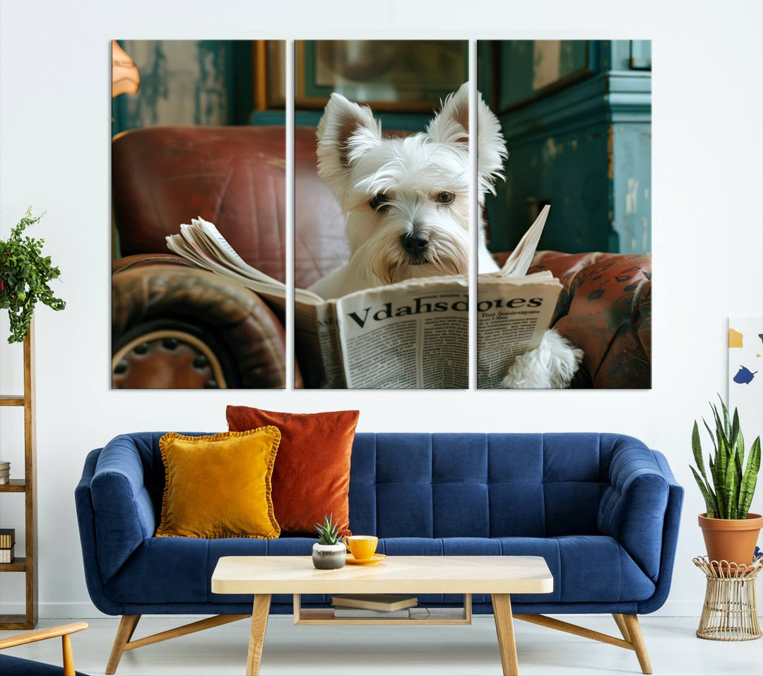 Cute Funny Dog Wall Art Canvas Print Funny Animals Artwork Kids Room Wall Decor Moving Gift