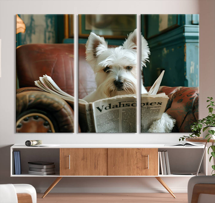 Cute Funny Dog Wall Art Canvas Print Funny Animals Artwork Kids Room Wall Decor Moving Gift