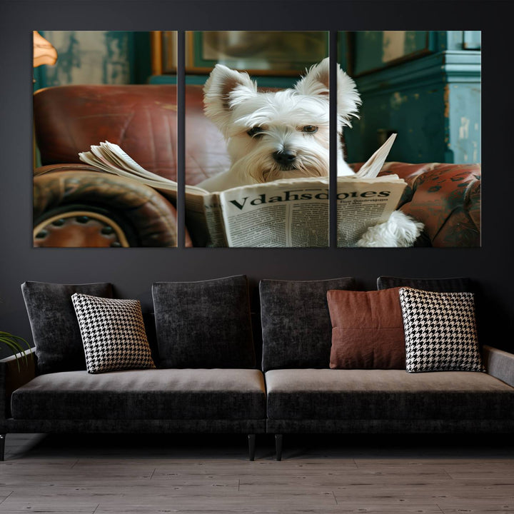 Cute Funny Dog Wall Art Canvas Print Funny Animals Artwork Kids Room Wall Decor Moving Gift