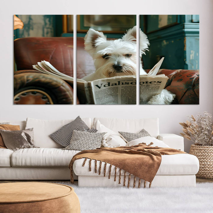 Cute Funny Dog Wall Art Canvas Print Funny Animals Artwork Kids Room Wall Decor Moving Gift