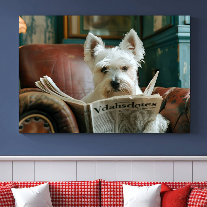 Cute Funny Dog Wall Art Canvas Print Funny Animals Artwork Kids Room Wall Decor Moving Gift