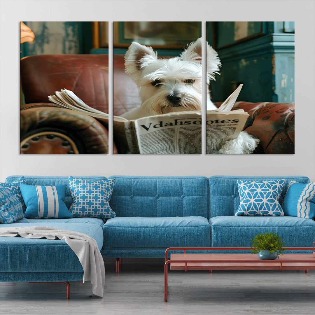 Cute Funny Dog Wall Art Canvas Print Funny Animals Artwork Kids Room Wall Decor Moving Gift