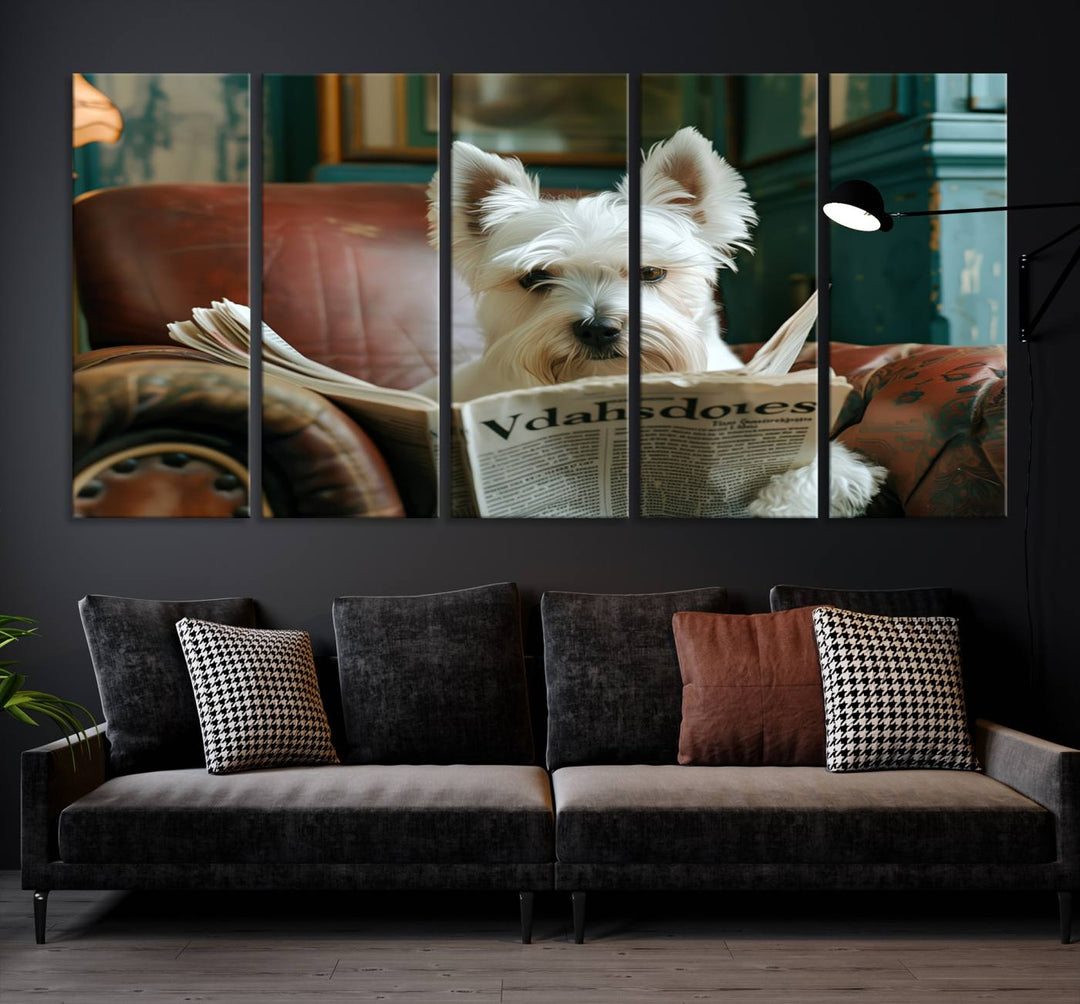 Cute Funny Dog Wall Art Canvas Print Funny Animals Artwork Kids Room Wall Decor Moving Gift