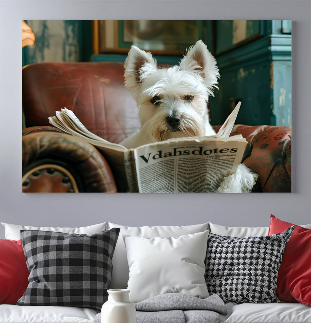 Cute Funny Dog Wall Art Canvas Print Funny Animals Artwork Kids Room Wall Decor Moving Gift